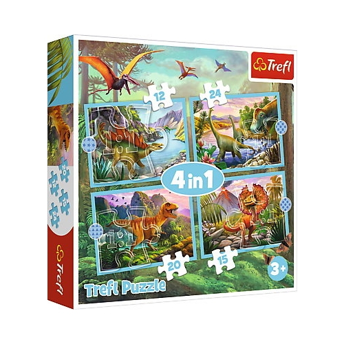 Puzzle 4w1 Wyjątkowe Dinozaury